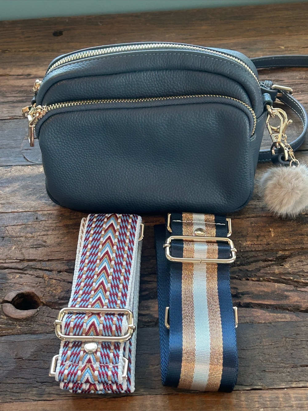 Pom Pom London Leather Crossbody